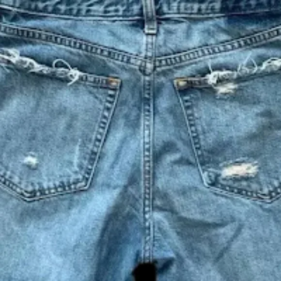 Abercrombie & Fitch Annie High Rise Girlfriend Distressed Jeans Woman's  28/6R - Picture 3 of 5